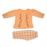 Embroided Peach Top With Trouser