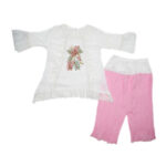 White Fancy Top With Pajama